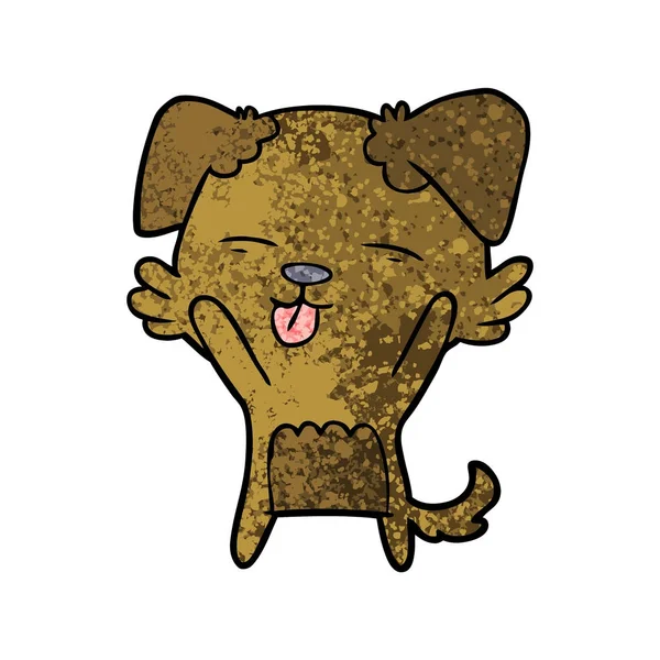 Cartoon Dog Sticking Out Tongue — Stock Vector