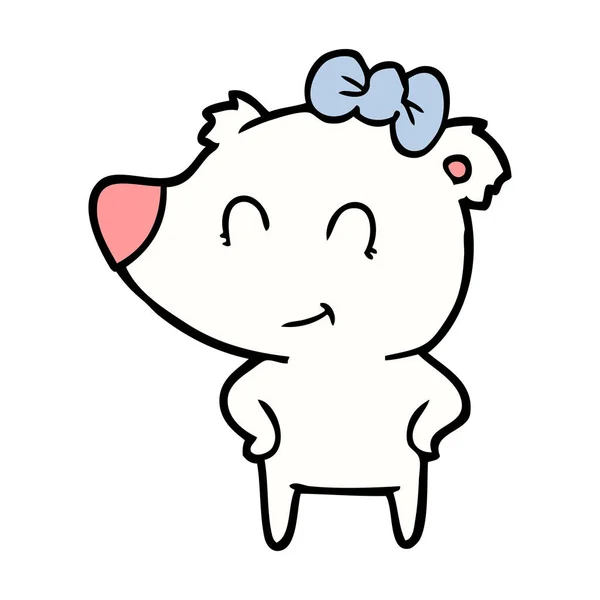 Vector Illustration Polar Bear Cartoon — 스톡 벡터