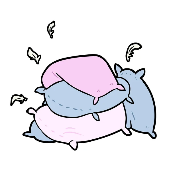 Cartoon Pile Pillows — Stock Vector