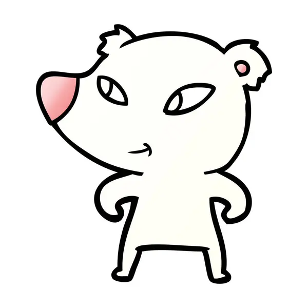 Vector Illustration Polar Bear Cartoon — 스톡 벡터