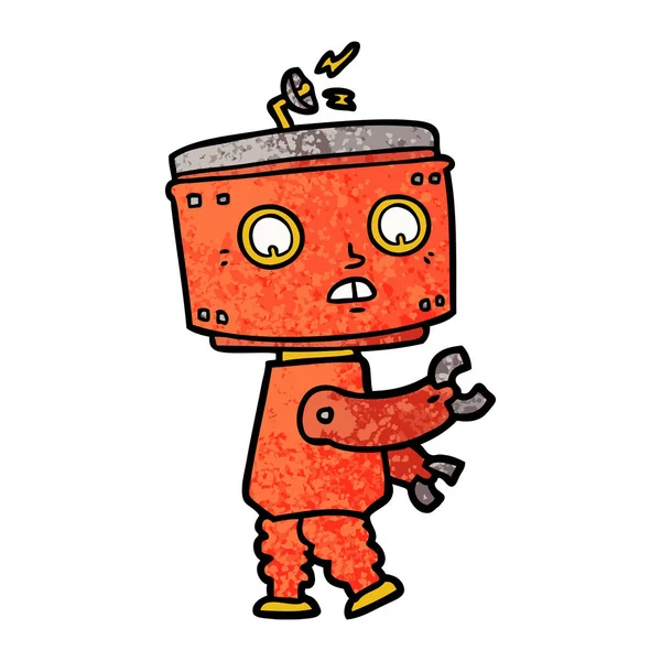 Desenho Animado Robô Vetor Ilustração — Vetor de Stock