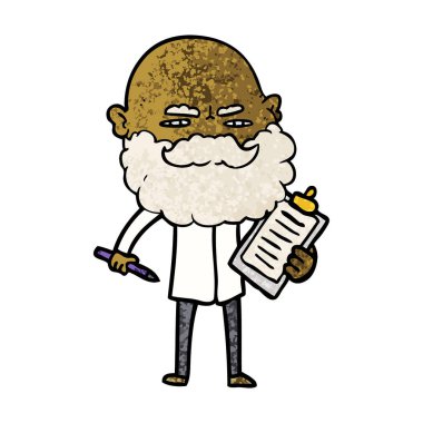 Sakal çatık ile çizgi film adam