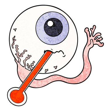 vektör çizim karikatür hasta göz küresi