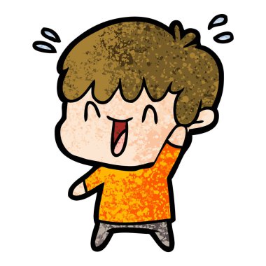 vektör çizim karikatür gülen çocuk