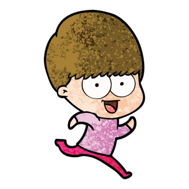 çalışan mutlu çizgi film çocuk