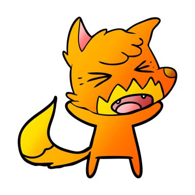 Tilki çizgi film karakteri vektör çizim