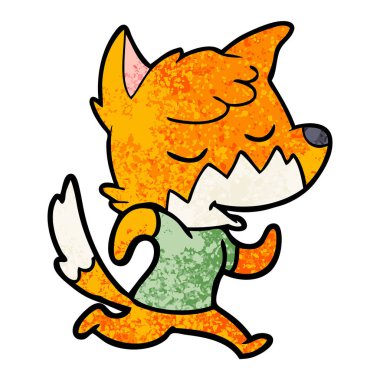 koşan dostu karikatür tilki