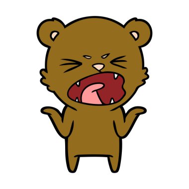 ayı çizgi film karakteri vektör çizim 