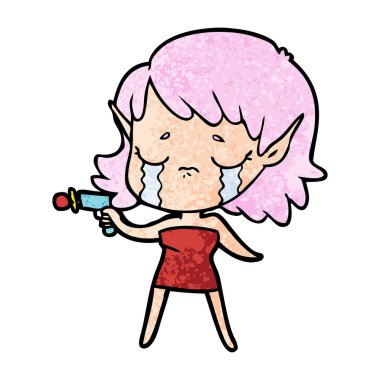 çizgi film ağlayan elf kızı