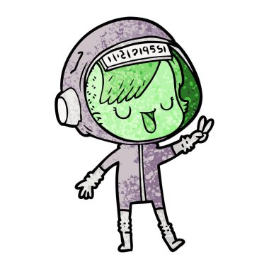 vektör çizim karikatür astronot kadın