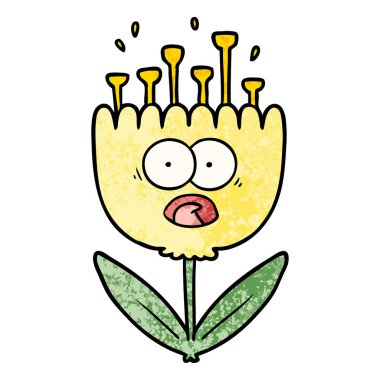 vektör çizim karikatür şok çiçek