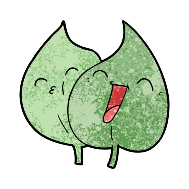 komik karikatür yaprakları vektör çizim