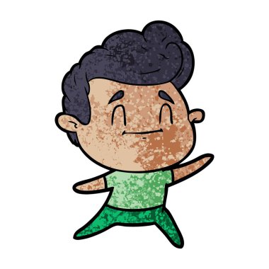 mutlu çizgi film adam vektör çizim