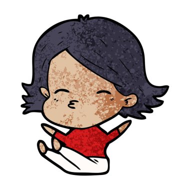 Çizgi filmdeki kadının vektör çizimi