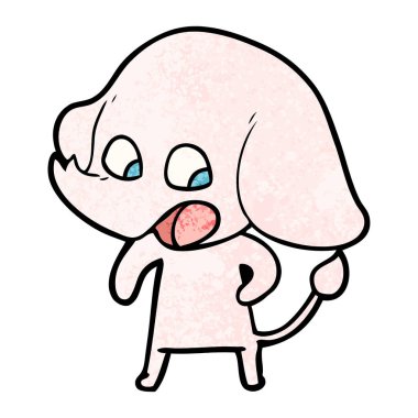 vektör çizim sevimli çizgi fil