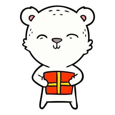 Kutup ayısı Noel mevcut karikatür ile