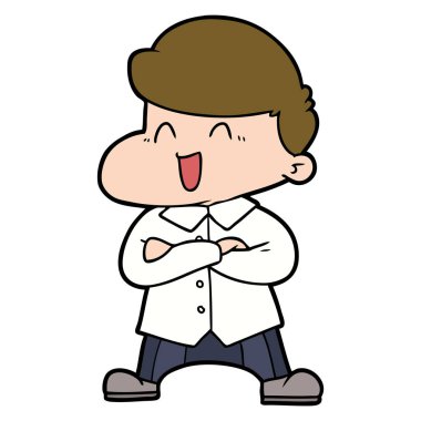 vektör çizim karikatür gülen işadamı