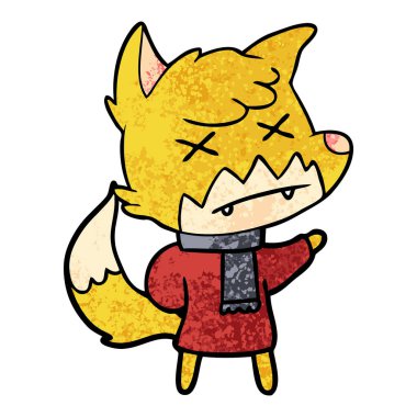 vektör çizim karikatür ölü Fox
