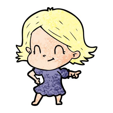 vektör çizim karikatür dostça kız