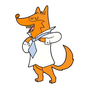 Tilki çizgi film karakteri vektör çizim