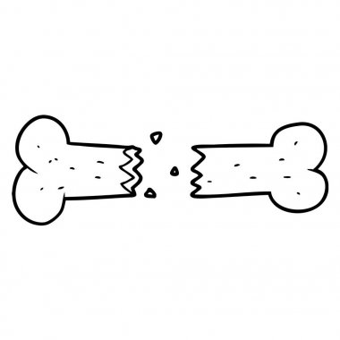 kırık kemik karikatür vektör çizim 