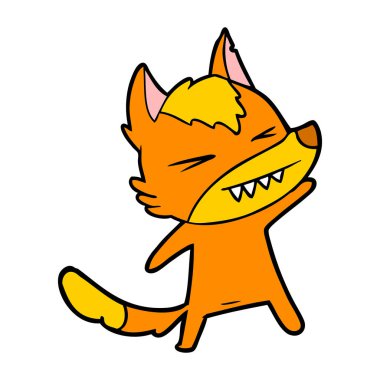 Tilki çizgi film karakteri vektör çizim