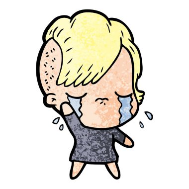 sallayarak ağlayan kız çizgi film