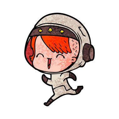 mutlu karikatür alan kız