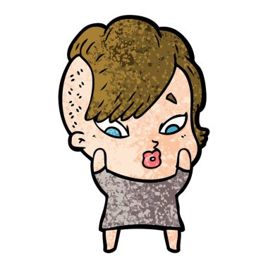 vektör çizim karikatür sürpriz kız