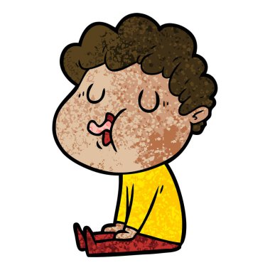 vektör çizim karikatür adam şarkı