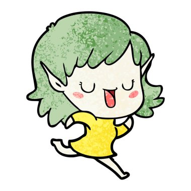 vektör çizim karikatür elf kızı