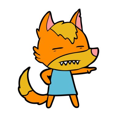 Tilki çizgi film karakteri vektör çizim