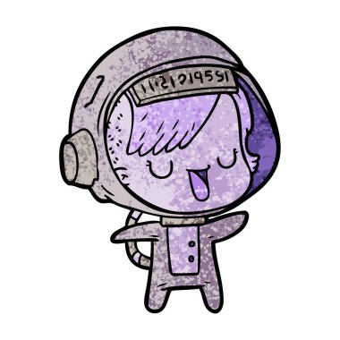 vektör çizim karikatür astronot kadın