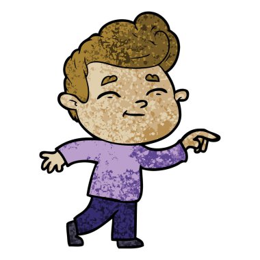 işaret mutlu karikatür adam