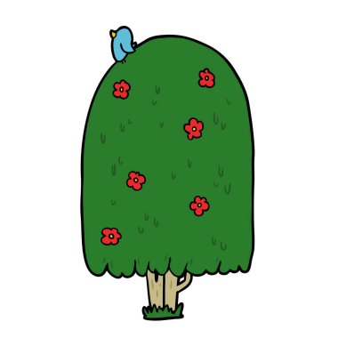 Çizgi film ağacının vektör çizimi