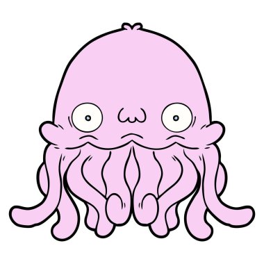 vektör çizim karikatür kalamar