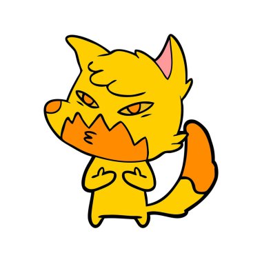 Tilki çizgi film karakteri vektör çizim