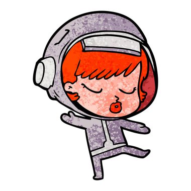 çizgi film güzel astronot kız dans