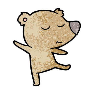 mutlu karikatür ayı vektör çizim