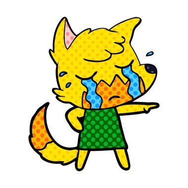 Tilki çizgi film karakteri vektör çizim