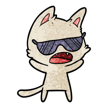 kedi karikatür konuşma vektör çizim