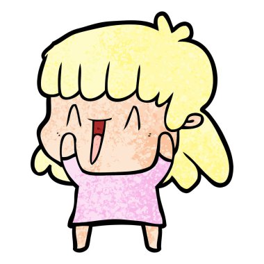 Çizgi filmdeki kadının vektör çizimi