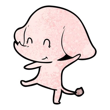 vektör çizim sevimli çizgi fil