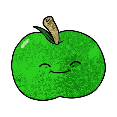 Çizgi film elmasının vektör illüstrasyonu