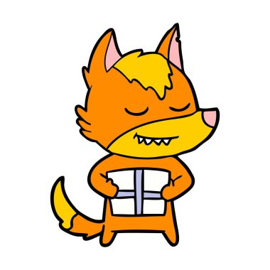 Tilki çizgi film karakteri vektör çizim