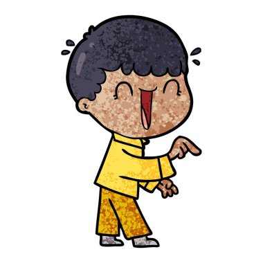 çizgi film adam işaret parmağı gülüyor