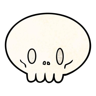 vektör çizim karikatür kafatası