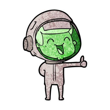mutlu karikatür astronot vektör çizim