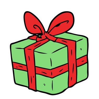 vektör çizim karikatür hediye sarılmış