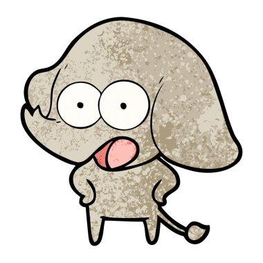 vektör çizim sevimli çizgi fil